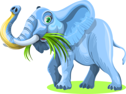 Beautiful Elephant Eating in Lush Grass - Free Downloadable PNG Images with Transparent Backgrounds for Graphic Designers and Advertisers