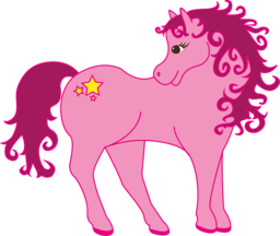 Pony and Horse Vector Graphics with Cute Pink Accents: Free Transparent PNG Downloads for Graphic Design and Advertising!