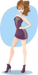 Cute Curly Girl Disco Vectors with Free Transparent PNG Downloads