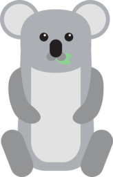 Cute Koala Babies Sitting in Vector PNG Images: Free Download with Transparent Background for Graphic Design and Advertising.