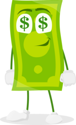Free Money Cartoon Character PNG Images with Transparent Background for Graphic Design and Advertising Banners