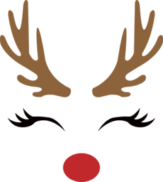 Free Christmas PNG Images with Reindeer, Snow, and Nose for Creative Graphic Design