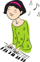 Free Vector PNG Images of Women Playing Musical Instruments with Transparent Background for Graphic Design and Advertising