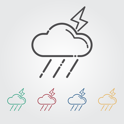Stunning Thunderbolt and Cloud PNG Images with Transparent Background - Perfect for Graphic Design and Advertising!