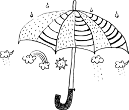 Get Creative with Free Hand-Drawn Umbrella and Rainbow PNG Images on Transparent Backgrounds